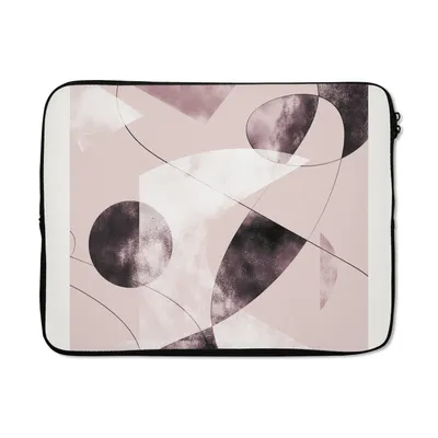 Produktbild von MuchoWow® Laptop Hülle 17 Zoll Laptoptasche Formen - Pastell - Abstrakt - Schwarz - Zipper - Schutzabdeckung