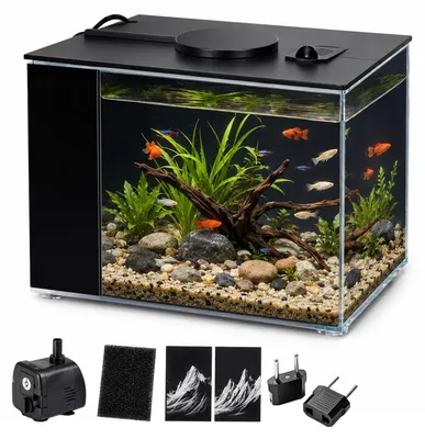 Mini-Aquarium-Set Acryl, LED, Filterpumpe, 3,7 l