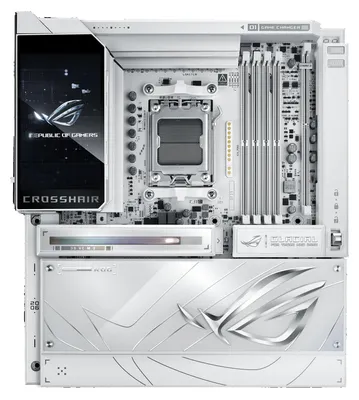 Image de ASUS ROG CROSSHAIR X870E GLACIAL, AMD, Socket AM5, AMD Ryzen 7000 Series, AMD Ryzen 8000 Series, AMD Ryzen 9000 Series, Socket AM5, DDR5-SDRAM, 256 Go