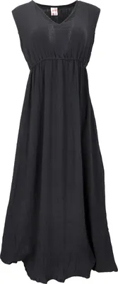Produktbild von Boho Sommerkleid, Luftiges Baumwollkleid, Maxikleid, Strandkleid - Schwarz, Damen, Baumwolle, Kleider