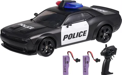 Obrázek produktu pro Policejní auto na dálkové ovládání pro děti, 4WD driftovací auto se světly, 2 dobíjecí baterie, nápady na narozeninové dárky pro chlapce a dívky, styl A