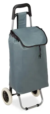 Produktbild von Relaxdays Einkaufstrolley klappbar, Abnehmbare Tasche 28 L, Einkaufswagen mit Rollen HxBxT: 92,5 x 42 x 28 cm, grau, KI-generiertes Bild