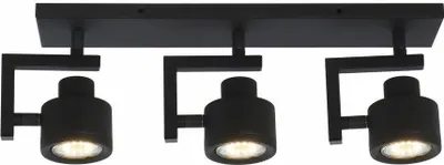 Immagine prodotto di Faretto da soffitto a 3 punti nero orientabile Alenis 2 3xGU10 50W REA823303-02 Reality