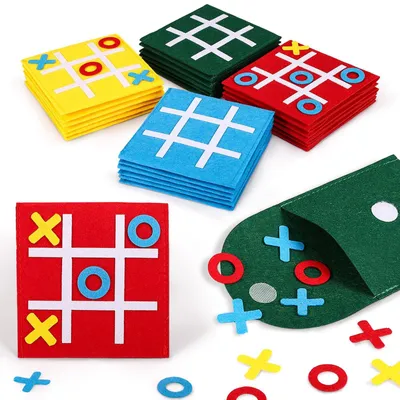 Produktbild von Solidchoice – 24 Stück Tic-Tac-Toe Mini-Spiele aus Filz für Kinder
