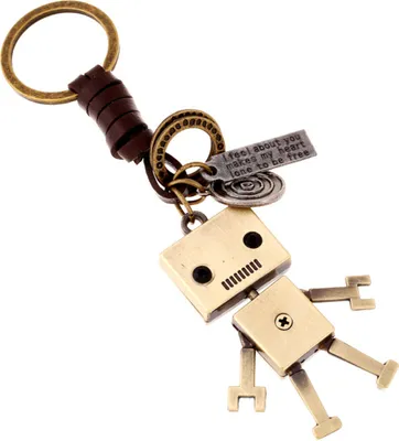 Produktbild von Kreativer süßer Schlüsselanhänger aus Rindsleder, Legierung, Handtasche, Geldbörse, Dekor, Schlüsselanhänger, Geschenk-Roboter