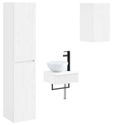 Immagine prodotto di Set di mobili da bagno, 3 pezzi, bianco, 33 x 34,5 x 160 cm