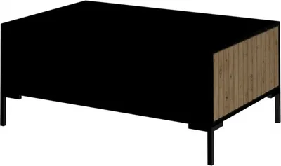 Produktbild von Couchtisch Kaffetisch mit Schublade LANDO 5 Lamellen Wohnzimmer Eiche Artisan/ Schwarz