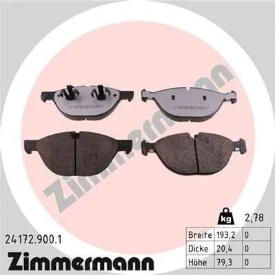 Produktbild von ZIMMERMANN Bremsbeläge Satz Vorne Bremsklötze für BMW X5 (E70) 24172.900.1