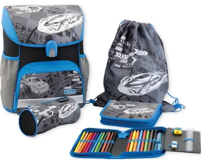 Produktbild von EBERHARD FABER Schulranzen Set EFAlino RACE CAR blau 4-teilig