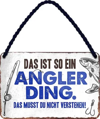 Produktbild von Retro-Blechschild mit lustigem Spruch für Fischer