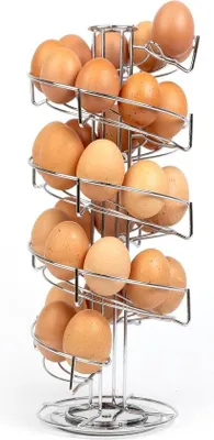 Image de Plateau à œufs argenté pour la cuisine, 32 œufs, robuste