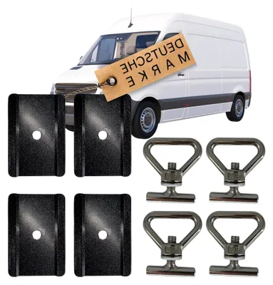 Produktbild von 4 Zurrösen und 4 Abdeckungen kompatibel mit Mercedes Benz Vito V-Klasse W447 Viano W639 Ladungssicherung Zubehör