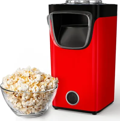 Produktbild von Heißluft-Popcornmaschine für süßen & salzigen Popcorn - Fertig in 3 Minuten - 60 Gramm Popcorn - Inklusive Messlöffel Popcornschüssel