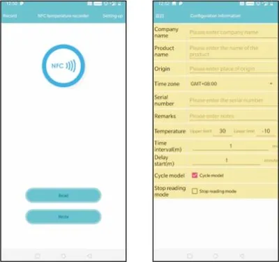 Obrázok produktu pre ZAZNAČOVAČ TEPLOTY Záznamník údajov s NFC Android