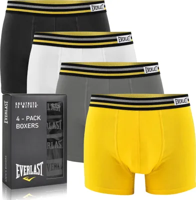 Obrázok produktu pre Everlast 4-Pack - Pánske Boxerky Z Bavlny, Nohavice Pre Mužov, M