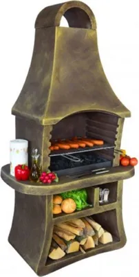 Produktbild von Casa Padrino Luxus Gartengrill Antik Braun 98 x 58 x H. 177 cm