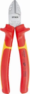 Produktbild von STIER Seitenschneider, 160 mm, VDE, Drahtschneider, 2-Komponenten-Sicherheitshüllen, Multifunktional, Seitenschneider mit zusätzlich gehärteten Schneiden