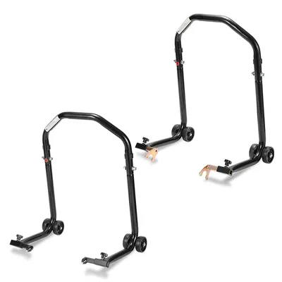 Obrázek produktu pro TolleTour stojan na motorku do 300 kg nastavitelný montážní stojan na motorku kyvný pro přední a zadní kolo černý