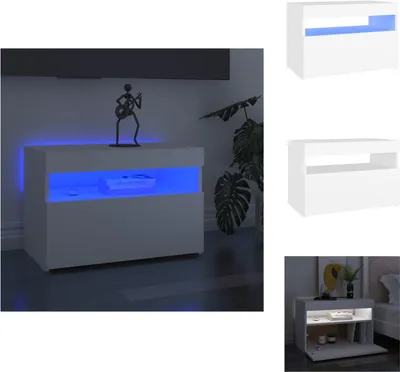 Obrázok produktu pre vidaXL TV skrinka s LED svetlami biela 60x35x40 cm - TV nábytok
