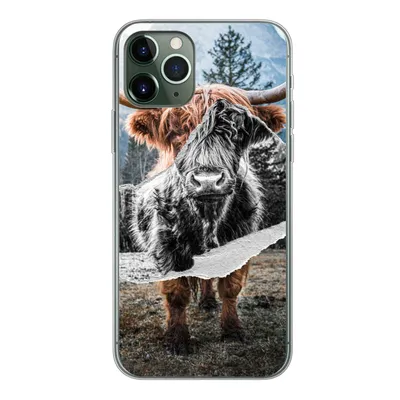 Produktbild von MuchoWow® Handyhülle Schutzhülle Hülle für iPhone 11 Pro Schottischer Highlander - Kuh - Tiere Silikon Softcase Handy Hülle - Handy