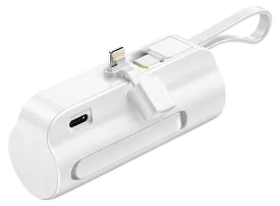 Obrázek produktu pro Verk 06397 Cestovní powerbanka 5000 mAh, 10 W, USB-C, Lightning, bílá