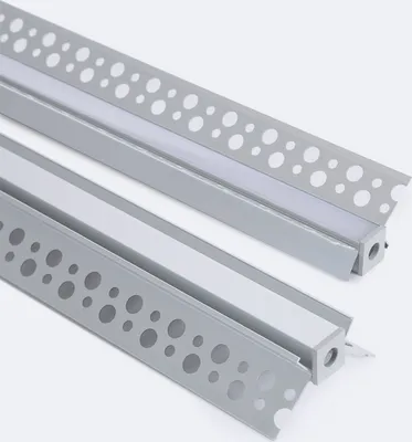 Produktbild von Aluminiumprofil Gipseinbau Ecke Innen LED Streifen bis 9 mm Aluminium 2 m Weiß transluzent
