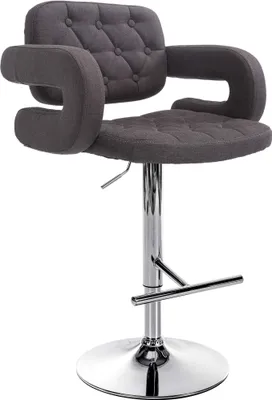 Produktbild von CLP Barhocker Dublin Stoff höhenverstellbar und drehbar dunkelgrau Gestell Farbe chrom