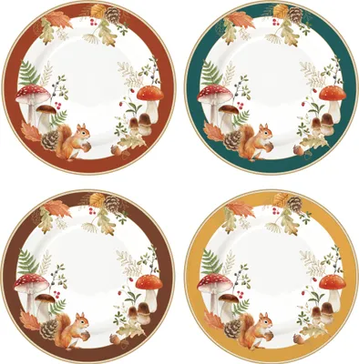 Produktbild von 4er Set Kuchenteller AUTUMN BREEZE Herbst Eichhörnchen D. 19cm in GB Easy Life
