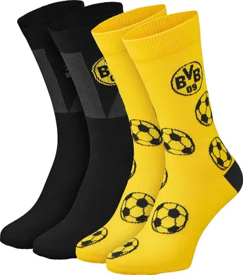 Produktbild von Borussia Dortmund Uni Bvb Sprüchesocken 2er Pack Socken, Schwarz, 43-46 EU
