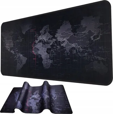 Produktbild von Jumada's - Mauspad - Gaming - Weltkarte - Schwarz/Grau - 90x40cm