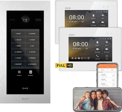 Produktbild von BALTER EVO HD Touch 7 Silber/Weiß 2x7" WiFi Video Türsprechanlage Set bis zu 1000 Familienhaus