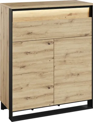 Produktbild von Kommode Quant QG-02 Schrank 92x113x40 cm 2 Türen 2 Schubladen Loft Still Artisan Eiche