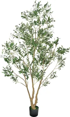 Image de Arbre d'olivier artificiel de 240 cm avec pot pour bureau à domicile