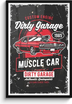 Produktbild von MuchoWow® MuchoWow® Gerahmtes Poster Mancave - Auto - Rot - Vintage 60x90 cm - Poster mit zchwarzem Bilderrahmen - Kunst