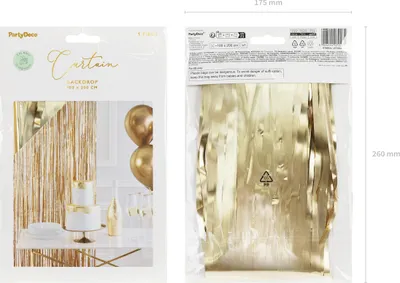 Obrázok produktu pre Pozlátková záclona 100x200cm svetlo zlatá