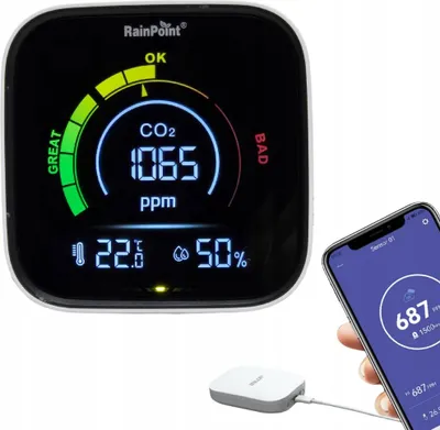 Image de Capteur de dioxyde de carbone Détecteur de CO2 Moniteur d'humidité et de température