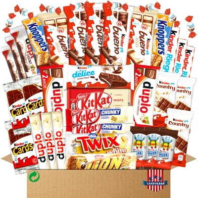 Produktbild von Mega XXL Schokoladen Box | Über 50 Schokoladen & Schokoriegel | Leckeres Geschenk für Schokoladenliebhaber | Kinderschokolade, Duplo, Kitkat und mehr