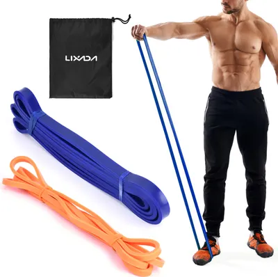 Obrázek produktu pro Lixada 2PCS Resistance Loop Band mit Tragetasche Naturlatex Pull Up Assist Band Home Gym Fitness Yoga Krafttraining Elastické cvičení Workout Band