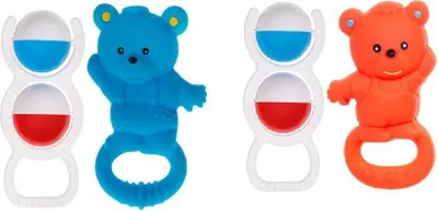 Image de Jouet de dentition ourson avec hochet MIX