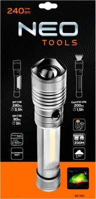 Produktbild von 2 in1 magnetische LED Taschenlampe mit Zoomfunktion