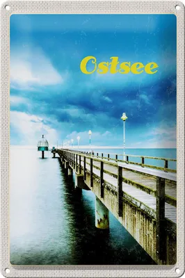 Produktbild von Blechschild Reise 20x30cm Ostsee Deutschland Gehweg Meer Strand