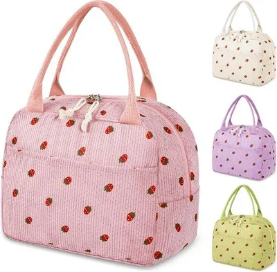 Image de Panier à pique-nique isotherme pour femmes, panier à pique-nique isotherme souple et pliable, sacs anti-fuites, boîte à lunch pratique pour les étudiants, le bureau ou les pique-niques - rose