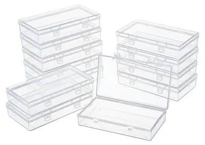 Image de Lot de 12 boîtes de rangement transparentes avec couvercle