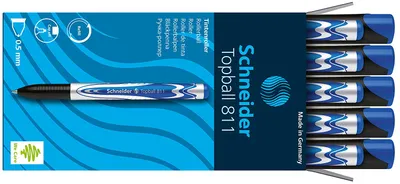 Produktbild von Schneider Topball 811 Tintenroller (Wechselmine, 0,5 mm) 10er Packung blau