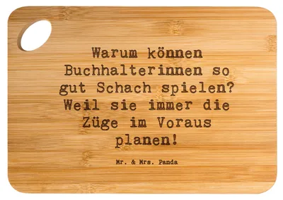Produktbild von Mr. & Mrs. Panda Schneidebrett Spruch Buchhalterin Schachmeisterin - Transparent - Geschenk, Finanzen, Berufspassion, vesperbrett, Unternehmen, Holzbrett, Berufe, Beruf