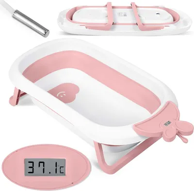 Image de Baignoire bébé avec thermomètre RK-282 blanc/rose