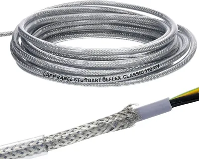 Produktbild von 10 Meter Lapp 1135204 Ölflex Classic 110 CY geschirmte Steuerleitung 4x1 mm² mit grün-gelbem Schutzleiter I geschirmtes Kabel 4 adrig I Steuerkabel 4 adrig mit Schirm I Außenmantel transparent
