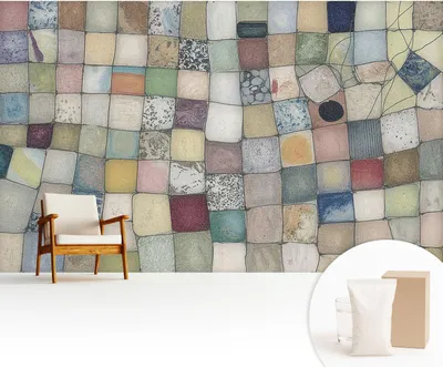 Produktbild von Fototapete  - 416x254 cm - Tapete - Wandtapete - Wandbilder - Dekofolie - Tapete Folie - Wand - Dekoration - Wohnzimmer - Farbenfrohes Mosaik