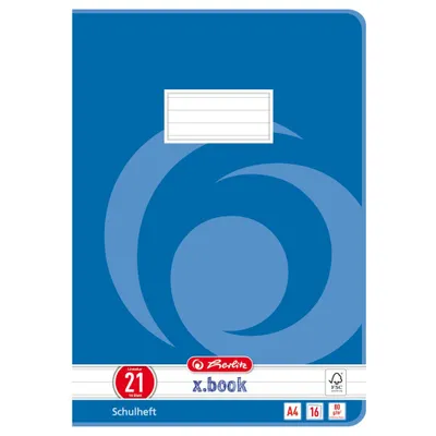 Immagine prodotto di Quaderno Herlitz x.book DIN A4, righello misura 21, 16 fogli foderati