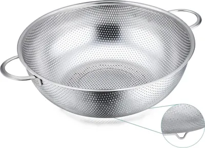 Produktbild von Edelstahl Küchensieb Nudelsieb mit Griff Ø28cm Abtropfsieb Seiher